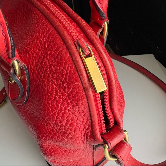 Dooney and Bourke awl Red Leather Norfolk Dome Satchel Bag - Picture 6 of 16
